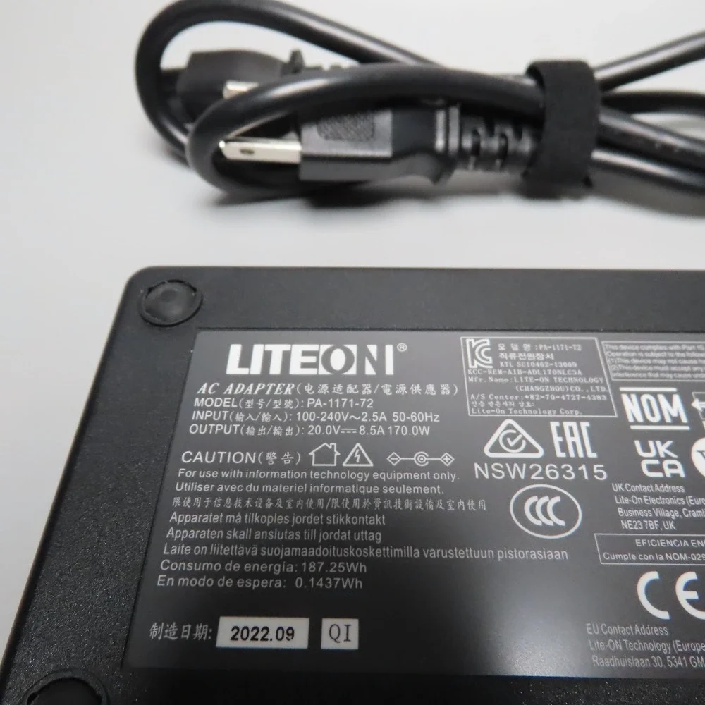 GENUINE LITE-ON 20V 8.5A 170W for Elgato Thunderbolt 3 dock PA-1171-72 FREE SHIP